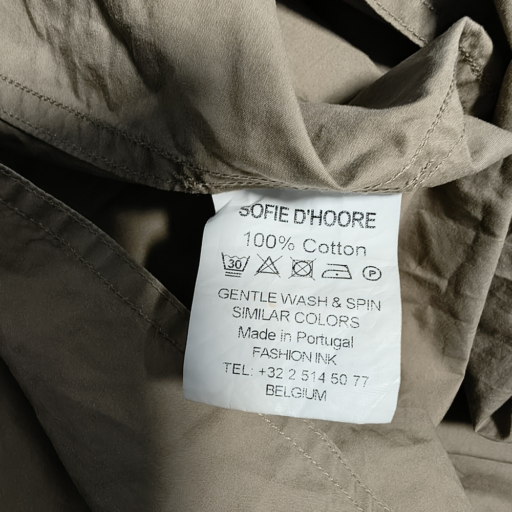 SOFIE D'HOORE Khaki Green Pull On Oversized Cotton Skirt 40 M/L - Picture 3 of 3